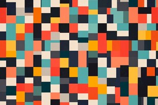 多彩方块几何抽象图案