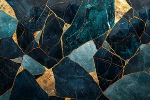 蓝绿金碎裂纹理装饰图案