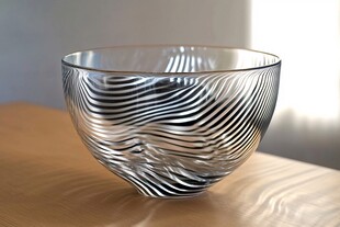 精美条纹玻璃碗