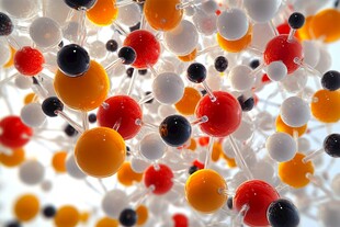 多彩分子结构模型特写