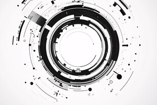科技感黑白环形抽象图案