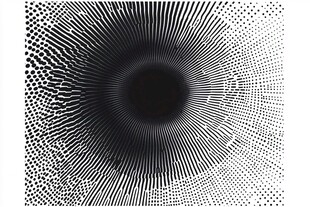 黑白放射点状抽象图案