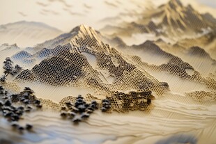 中式立体山水艺术图景