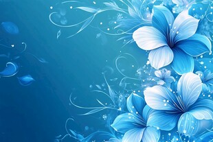 梦幻蓝调花卉背景图