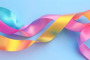 五彩丝带舞动梦幻色彩