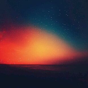 梦幻星空下的绚丽黄昏