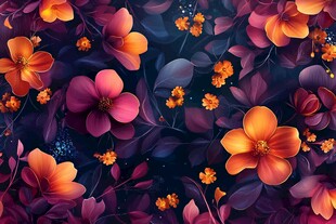 梦幻绚丽花卉背景图案