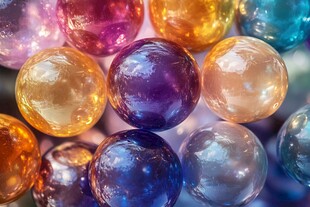 多彩晶莹玻璃珠