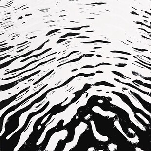 黑白水波纹理抽象图案