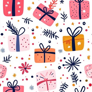 缤纷礼物装饰图案设计