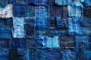 蓝色拼布纹理艺术图案