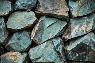 青绿色石块堆砌的纹理画面