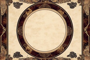 复古花纹边框圆形背景图