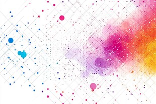 多彩水彩墨点几何背景图