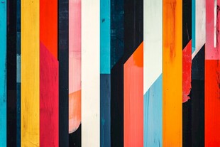 多彩条纹墙面艺术