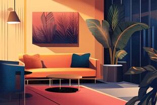 现代温馨客厅室内场景图