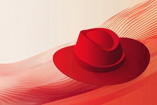 红色礼帽 简约动感背景