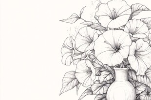 花瓶中的手绘花卉图案