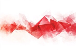 红色几何多边形抽象背景图