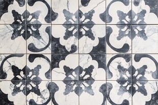 黑白花纹复古瓷砖图案