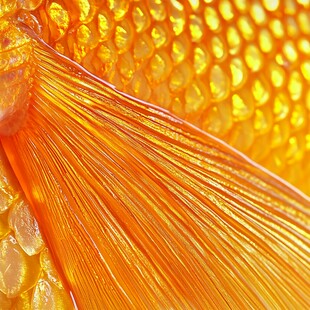 金鱼尾鳍与鳞片的微观之美