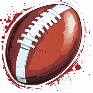 美式橄榄球插画 热血动感风