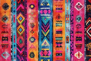 多彩民族风条纹图案