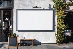 户外空白广告牌展示场景