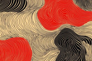 波浪线条抽象几何图案