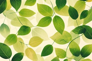 清新绿叶背景图案设计