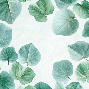 清新绿叶环绕简约背景图
