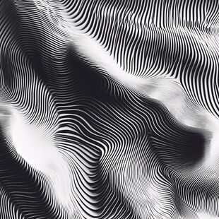 黑白波纹动感抽象图案