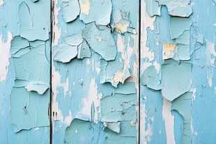 剥落的蓝漆木板纹理