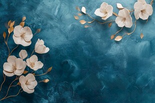 蓝底白花装饰图案