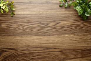 木纹桌面配绿植清新场景
