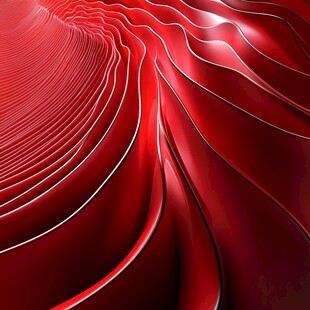 红色流动波纹3D抽象图案