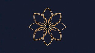 金色简约花朵装饰图案