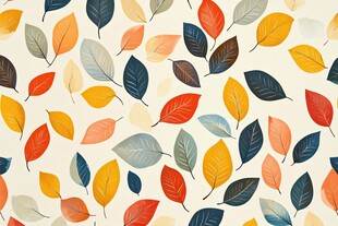 秋日多彩树叶图案背景