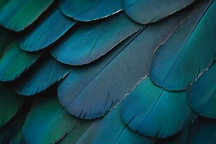 翠绿鸟羽的细腻纹理