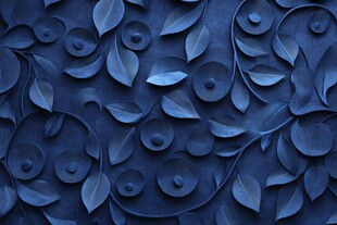 深蓝色叶形浮雕纹理图案