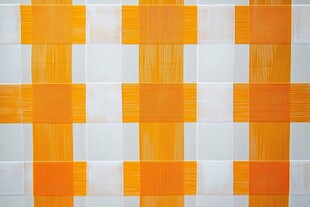 橙白相间方格瓷砖图案