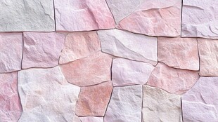 彩色石砌墙面纹理特写