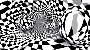 黑白几何立体空间图案