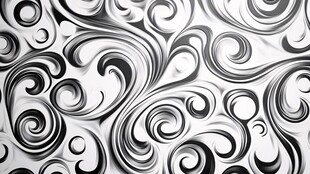 黑白漩涡花纹装饰图案