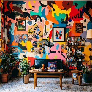 多彩涂鸦风个性室内空间