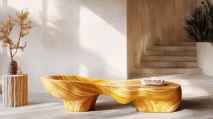 创意木纹异形茶几展示