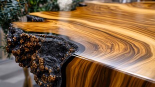 独特纹理实木艺术茶桌