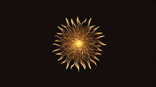 金色炫光花朵图案设计