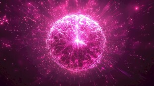 梦幻粉紫发光球体特效