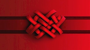 红色精美编织结背景图